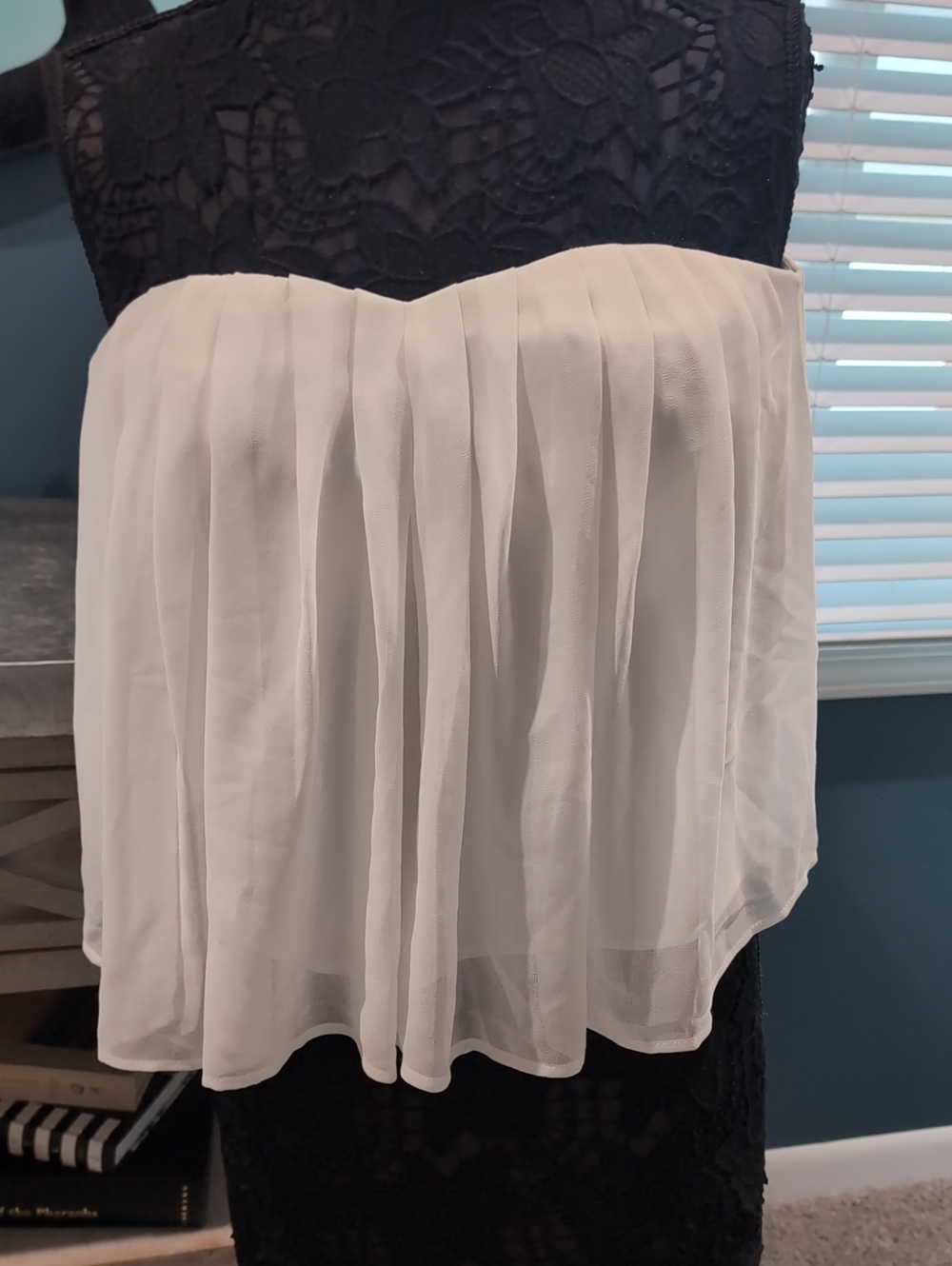 Banana Republic White Pleated Strapless Chiffon Crop Top
